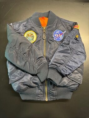 Alpha Industries MA-1 Nasa Toddler 4T Blue Space Flight Bomber Jacket